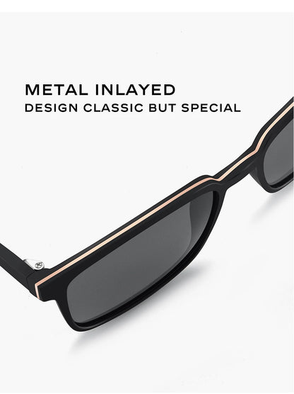 CAPONI Men's Sunglasses Polarized Classic Design Eyewear Protect Eyes Black Shades For Male Outdoor Driving Sun Glasses CP6199