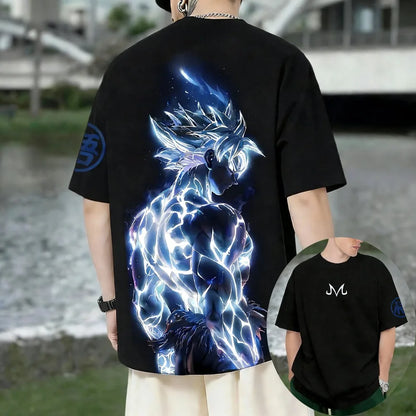 Oversized Unisex Pure Cotton T-shirt Dragon Ball Android 18 2026 Summer New Product Anime Print Casual Short Sleeved Shirt