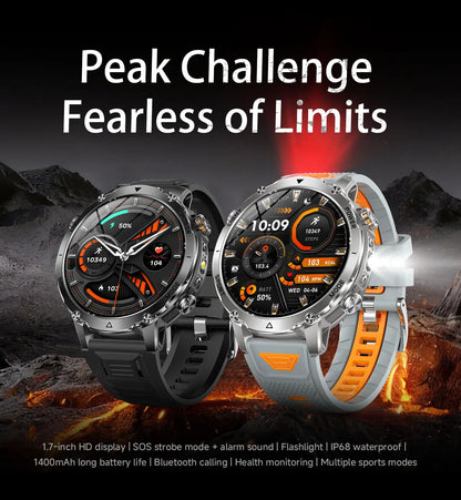 2026 TANK Ultra New 1400mAh Big Battery Smart Watch Men GPS path Sport Flashlight BT Call Waterproof Outdoor Military Smartwatch
