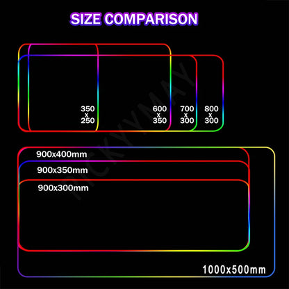 World Of Warcraft RGB Mousepad Large Gaming Mousepads Luminous Mouse Pad WOW Big Desk Pad LED Mouse Mat Backlit Keyboard Mats