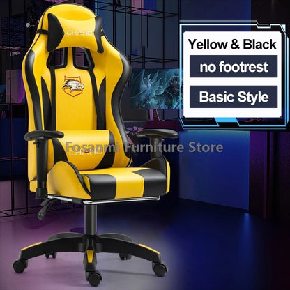 Esports Gamers Swivel Chair with Armrests Internet Anchor Racing Chair High-quality Leather Home Office Computer Gaming Chairs