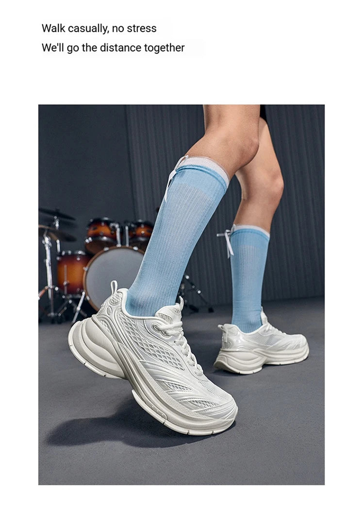 Xtep Basque 3 Sneakers Women Lightweight Wear-Resistant Trendy Durability Thick Sole Casual Sports Female Shoes 874218320006