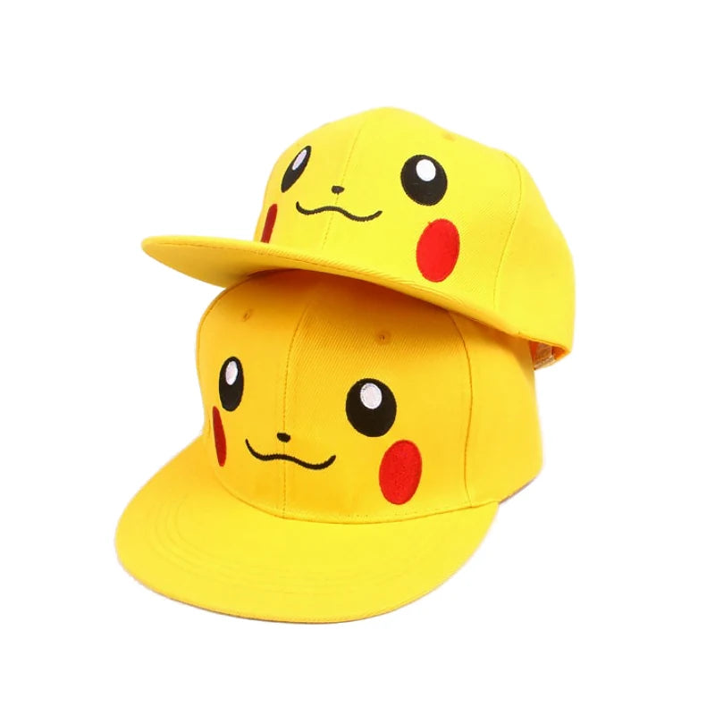 Pokémon-baseballkasket, Pikachu-hat, Pokémon-cosplay-hiphop-kasket til piger, drenge, børn, anime-figurer, legetøj, gave, tegneseriehat