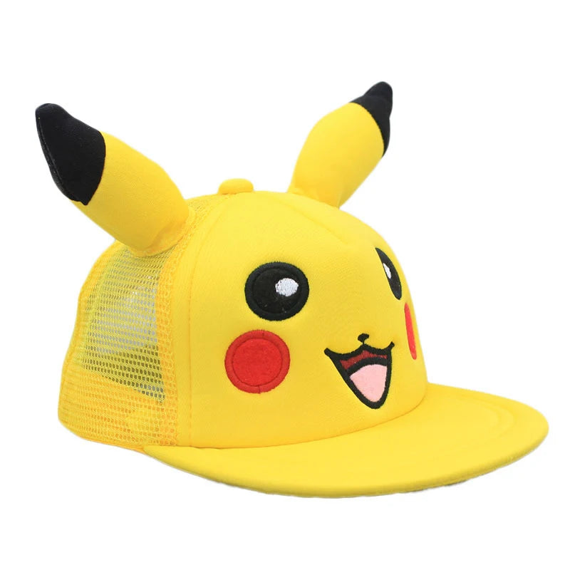 Pokémon-baseballkasket, Pikachu-hat, Pokémon-cosplay-hiphop-kasket til piger, drenge, børn, anime-figurer, legetøj, gave, tegneseriehat