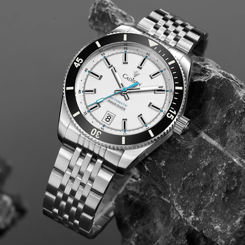 NEW 2025 CADISEN Men's Watches Mechanical Wristwatch For Men Automatic Watch Japan 8215 Ceramic Bezel 10Bar Waterproof Clock