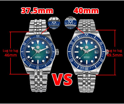 San Martin 37.5mm 40mm Men Diver Watch Miyota 9015 Enamel Dial Luxury Automatic Mechanical Wristwatch Waterproof 200m SN0148