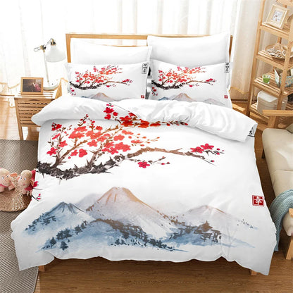 Bambukuvioinen pussilakanasetti, kiinalaistyylinen vuodevaatesetti, nuorten pellavasetti, Queen Size -kokoinen peitonpäällissetti, muodikas vuodevaatesetti