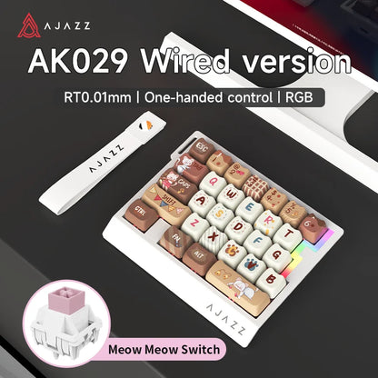 AJAZZ AK029 Wired One-Handed Gaming Keyboard with HE Magnetic Switch, 8000Hz RGB Mini Mechanical Keyboard, 29 Keys for PC Gaming