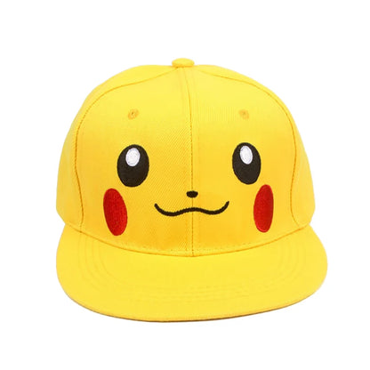 Pokémon-baseballkasket, Pikachu-hat, Pokémon-cosplay-hiphop-kasket til piger, drenge, børn, anime-figurer, legetøj, gave, tegneseriehat