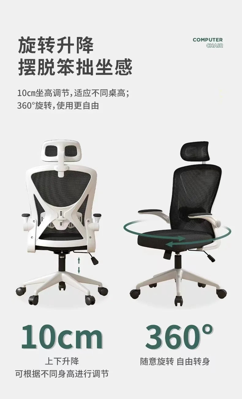 Computer Chair Home Comfort Backrest Lifting Study Chair Office Movable Lunch Break Ergonomic Office Chair