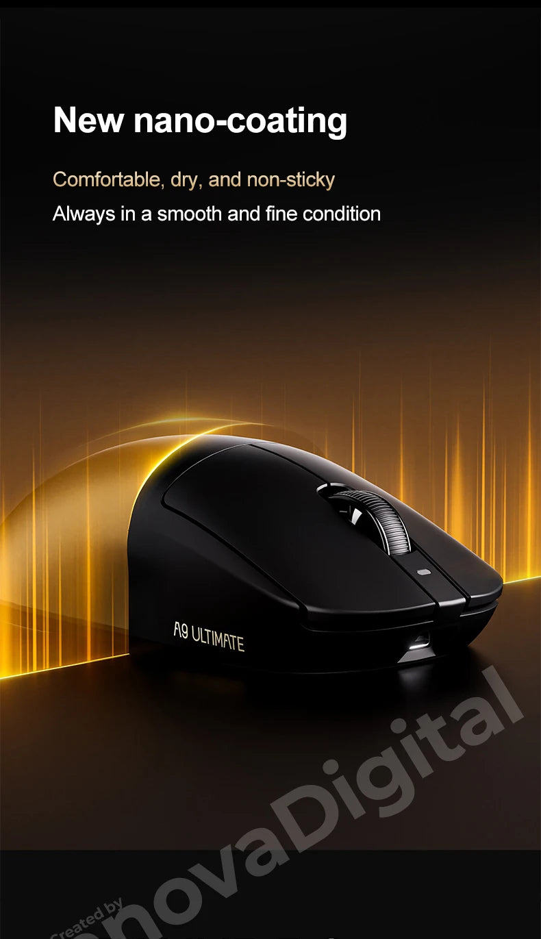 Безжична геймърска мишка ATK Dragonfly A9 Ultimate A9 Air PAW3950, ултралека ергономична e-sports мишка за FPS геймъри, CSGO A9 Ultra