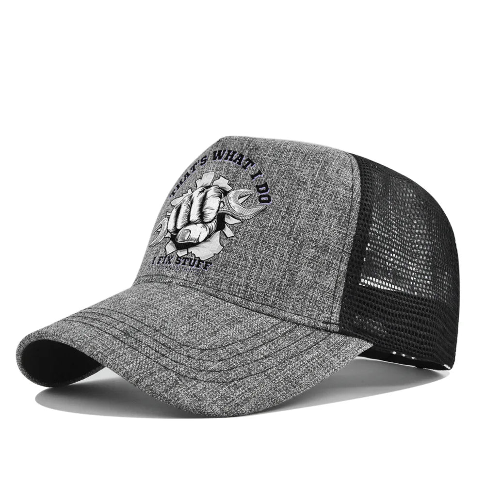 Gorra de béisbol de moda para primavera-verano, de malla estampada y transpirable, con logotipo personalizado para hombres, mujeres y parejas; gorra con visera, casquette.