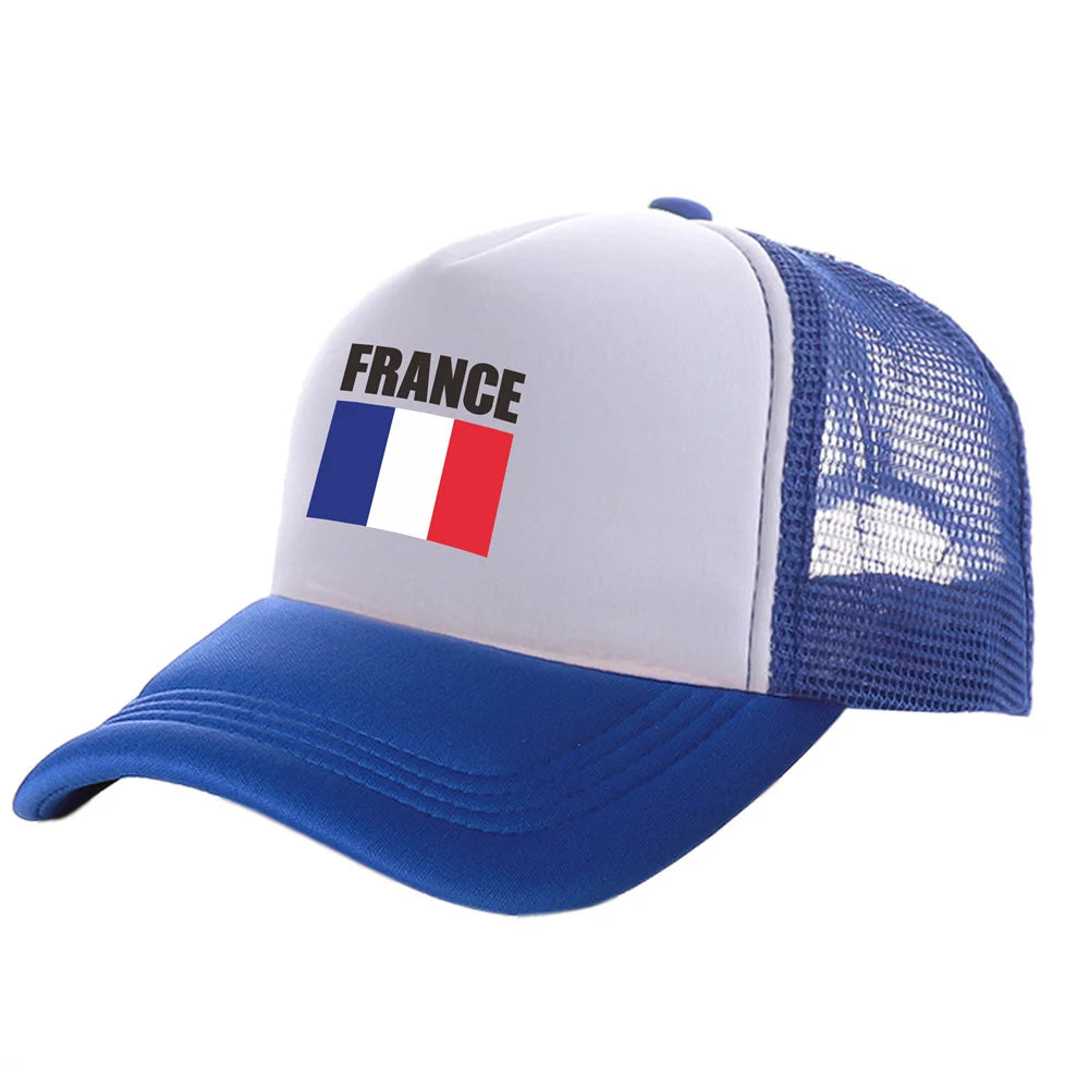Cappelli trucker Francia alla moda, cappelli Francia cool, cappellino da baseball estivo da outdoor con rete parasole
