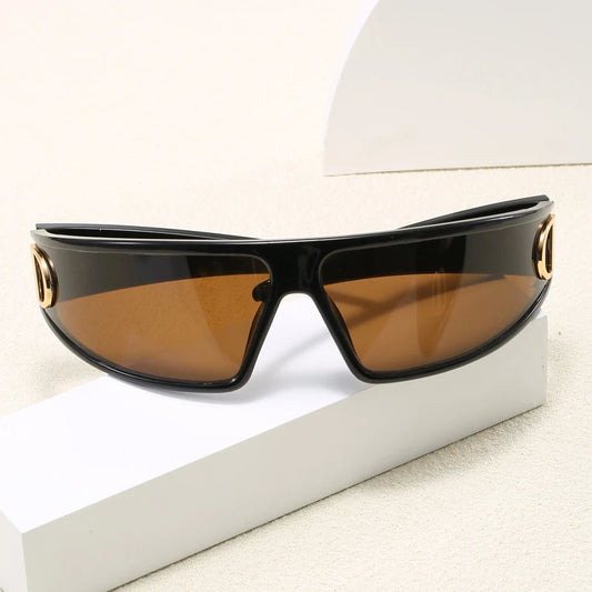 2pcs Luxury Headband Sunglasses Internet Celebrity Personalized Street Photography Concave Styling Outdoor UV Resistant Glasses