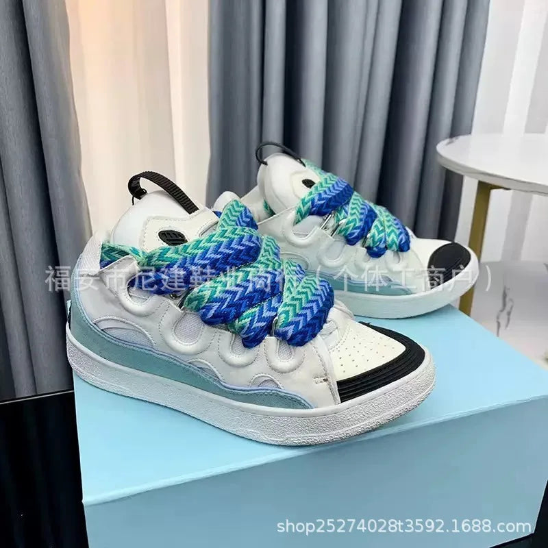 Comfortable High Heel Skate Shoes Thick Bottom Casual Sporty Dad Bag Shoes Vietnamese Cambodian New Style Knot Tied Slip-On