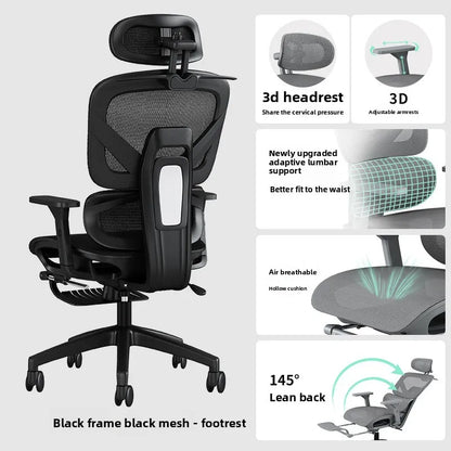 UVR Office Chair Sedentary Comfortable Reclining Stool Ergonomic Design Armchair Swivel Adjustable Computer Gaming Chair