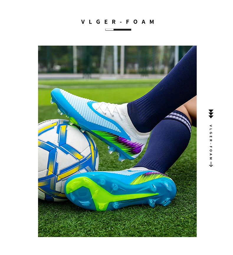 New Men's Football Boots Shoes Match Training Soccer Shoes Non-Slip Cleats Long Spikes FG Ultralight Outdoor Sneakers Drop Shipping