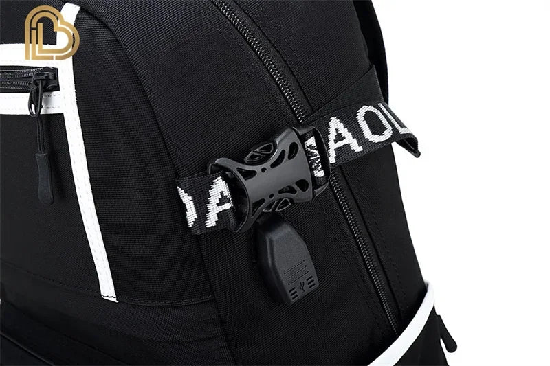 Red Jade F-Fortnited Battle Royale Backpack with USB Charging Anime Figures Study Stationery Compartment for Students Mochila
