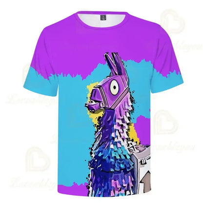 T-shirt Fortnite para Meninos, Tops Infantis de Verão, Roupa de Criança com Gráficos 3D Divertidos do Jogo Battle Royale, T-shirt para Crianças Pequenas e Meninas
