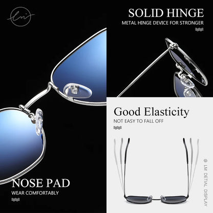 LM Kvinder Hexagon Solbriller Mænd Retro Polariserede Kørselsbelagte Spejlbriller UV400 Briller gafas de sol