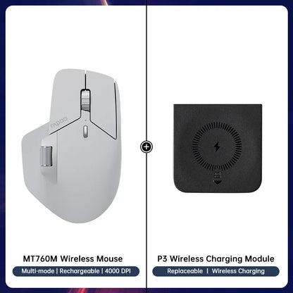 Rapoo MT760/MT760Mini Multi-mode Rechargeable Wireless Bluetooth Mouse Ergonomic 4000 DPI Support Up to 4 Devices Office Mice