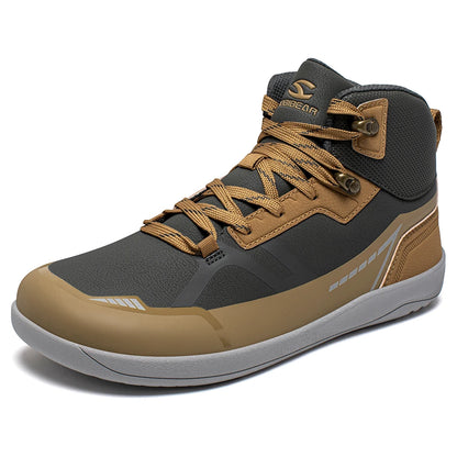 HOBIBEAR unisexe mi haut pieds nus chaussures hommes femmes bout large en cuir artificiel bottes de randonnée en plein air antidérapant chaussures de course