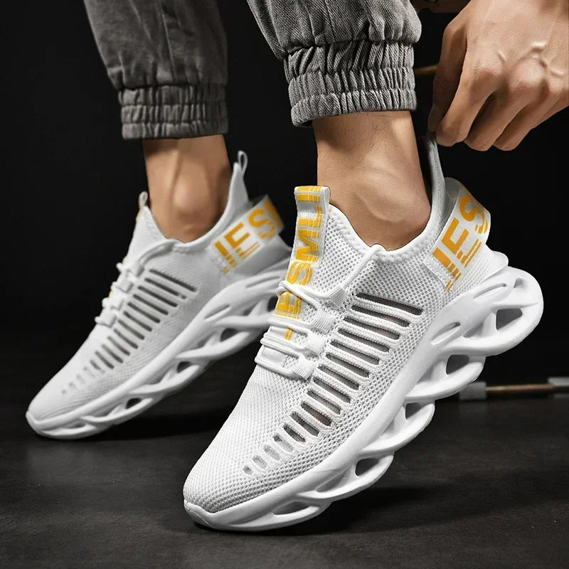 MAEDEF-Baskets confortables et décontractées en maille pour homme, chaussures de course respirantes à plateforme, de sport, de marche et de tennis