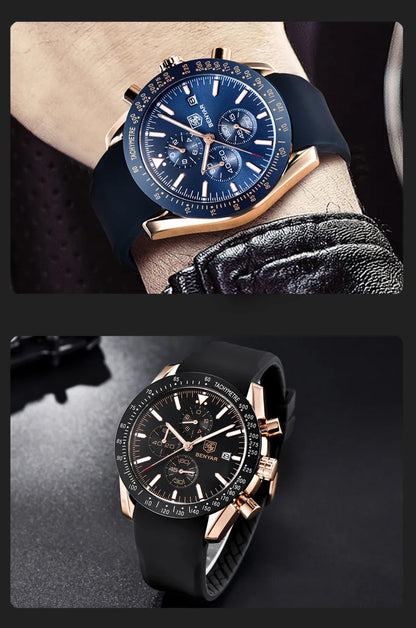 Montre homme BENYAR 5140, montre de sport décontractée, montre à quartz de luxe étanche, chronographe militaire de marque haut de gamme.