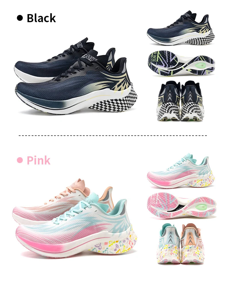 ONEMIX Carbon Plate löparskor för män och kvinnor – andningsbara, dämpande, halkfria, lätta PB-sneakers med bra studs