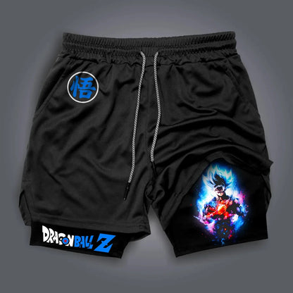 Dragon Ball Majin Buu & Goku American Sports Shorts for Men Summer Comfortable Double Layer Breathable Loose Fit Pants