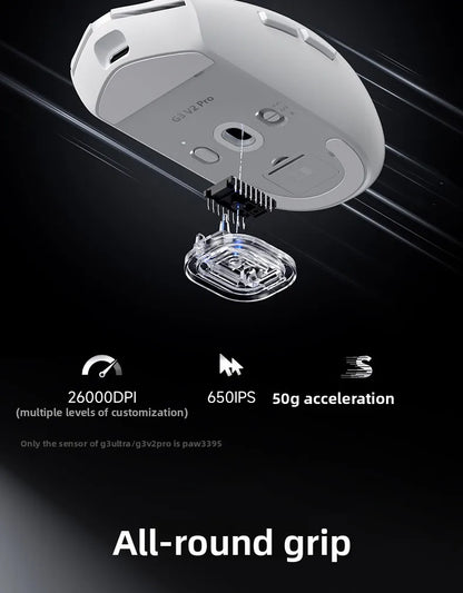 Mouse wireless MCHOSE G3 V2 PRO Bluetooth Tri Mode ergonomico e leggero per laptop, ufficio e gaming, accessori per computer