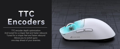 ATTACK SHARK X3 trådlös gamingmus, 49g ergonomisk PC-mus, trippellägen, PAW3395 26K DPI optisk sensor, programmerbara knappar