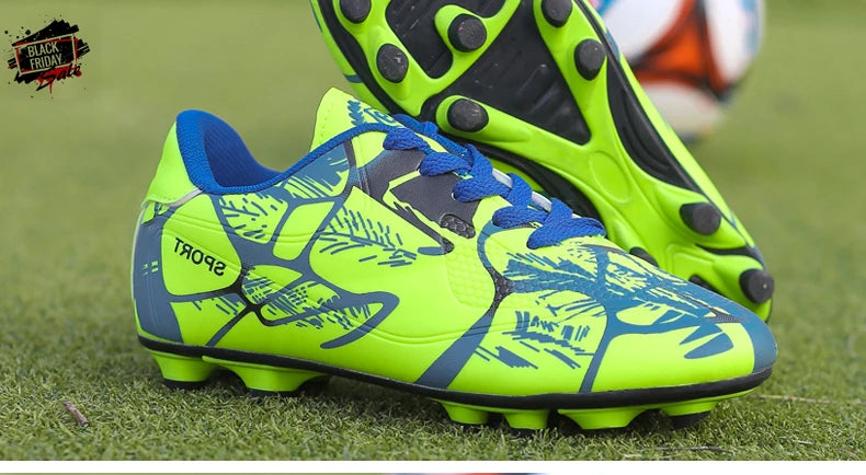 Chaussures de football pour hommes et enfants, crampons, ultra-légères, antidérapantes, pour terrain gazonné, chaussures de football professionnelles pour adultes, chaussures d'entraînement pour garçons, livraison direc