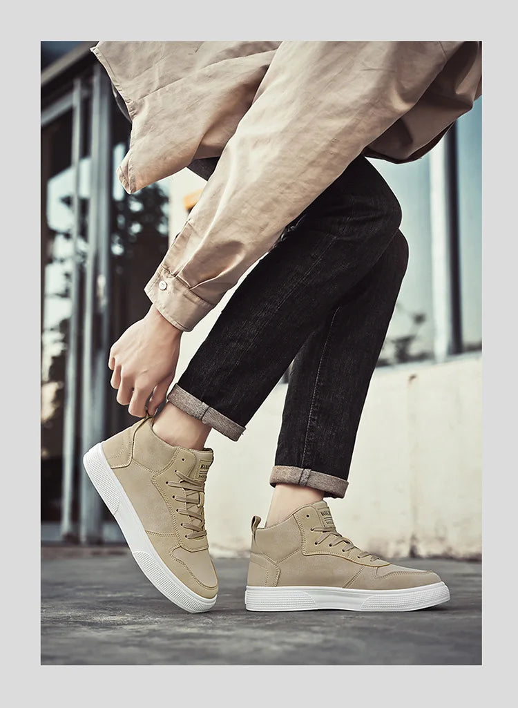 Men's Skateboarding Shoes 48 High Top Casual Sneakers Breathable Street Shoes Flats Shoes Lace Up Walking Shoes Men's Shoes