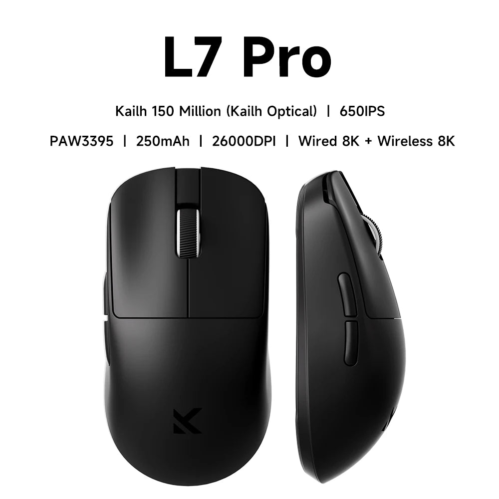 MCHOSE L7 Wireless Gaming Mouse L7 Ultra PAW3395 26K Sensor Dual 8K Polling 39g Ultra-Lightweight 2.4GHz RF/BT/Wired Tri-Mode