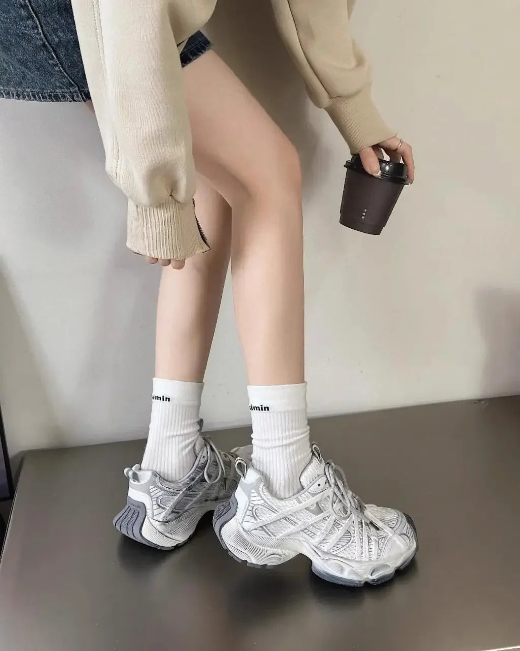 Spring Summer New Style Men Women Dad Shoes Thick Bottom Net Surface Sports Shoes Trendy Versatile Breathable Tie Shoes