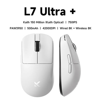 MCHOSE L7 Wireless Gaming Mouse L7 Ultra PAW3395 26K Sensor Dual 8K Polling 39g Ultra-Lightweight 2.4GHz RF/BT/Wired Tri-Mode