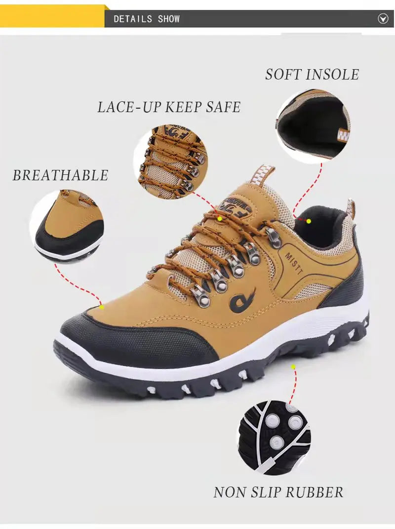 Men's EVA Hiking Shoes Waterproof Anti Slip Leather Outdoor Sports Shoes for Camping Running Jogging 2025 New