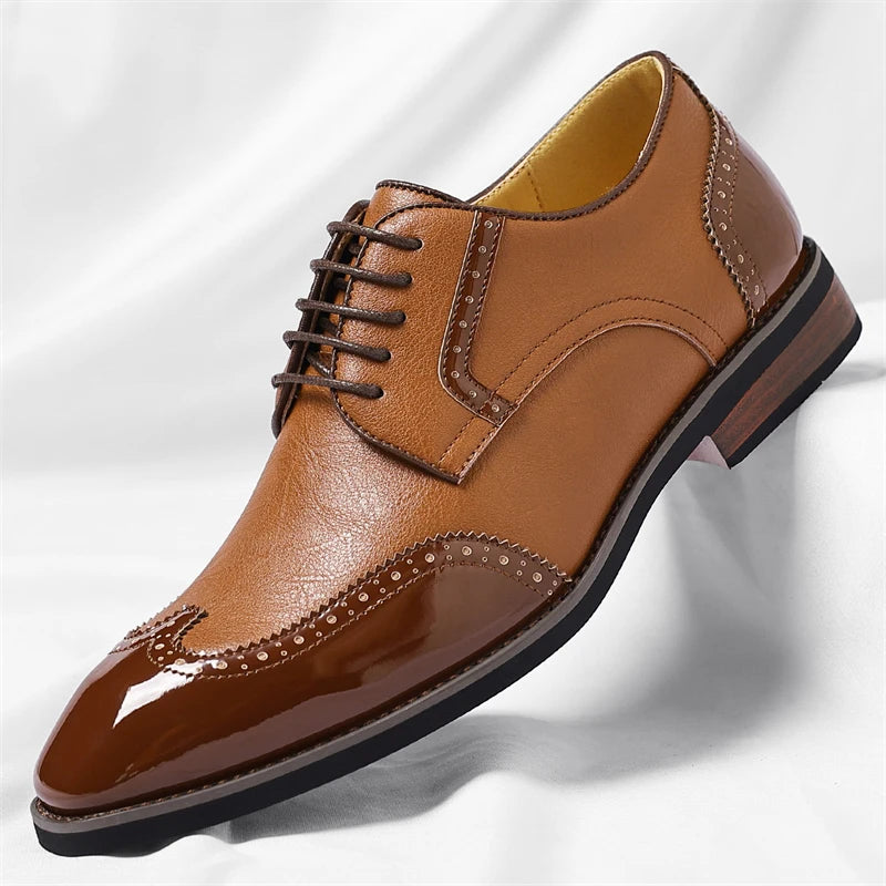 PU Leather Men's Oxford Shoes Heightened Formal Casual Shoes Business Male Suit Shoes New Design Derby Footwear Walking Sneakers