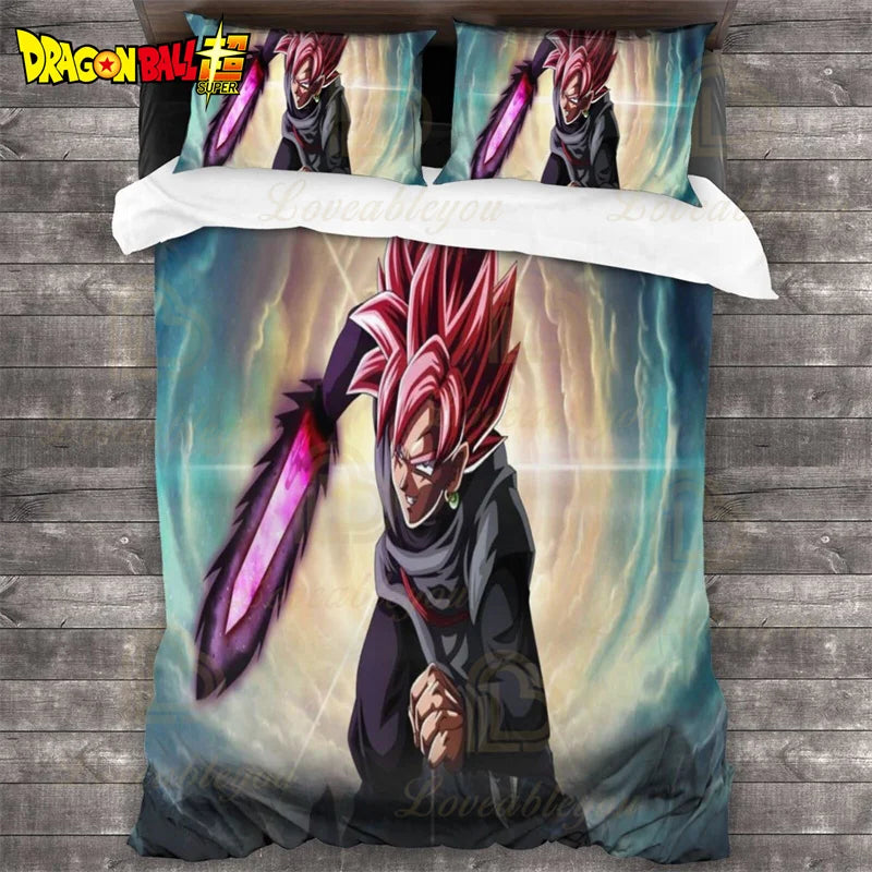 Dragon Ball Z Guko Kids Bedding Set Single King Size Duvet Cover with Quilt And Pillowcase Double Bed Linen for Bedroom Decor