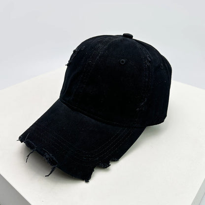 New Unisex Notch Solid Personal Baseball Hats Breathable Broken Style Sunshade Casual Peaked Caps Versatile Distress Fashion ins