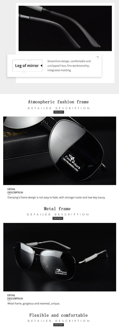 Cook polarizer color-changing sunglasses male driver fishing sunglasses day and night driving special glasses tide