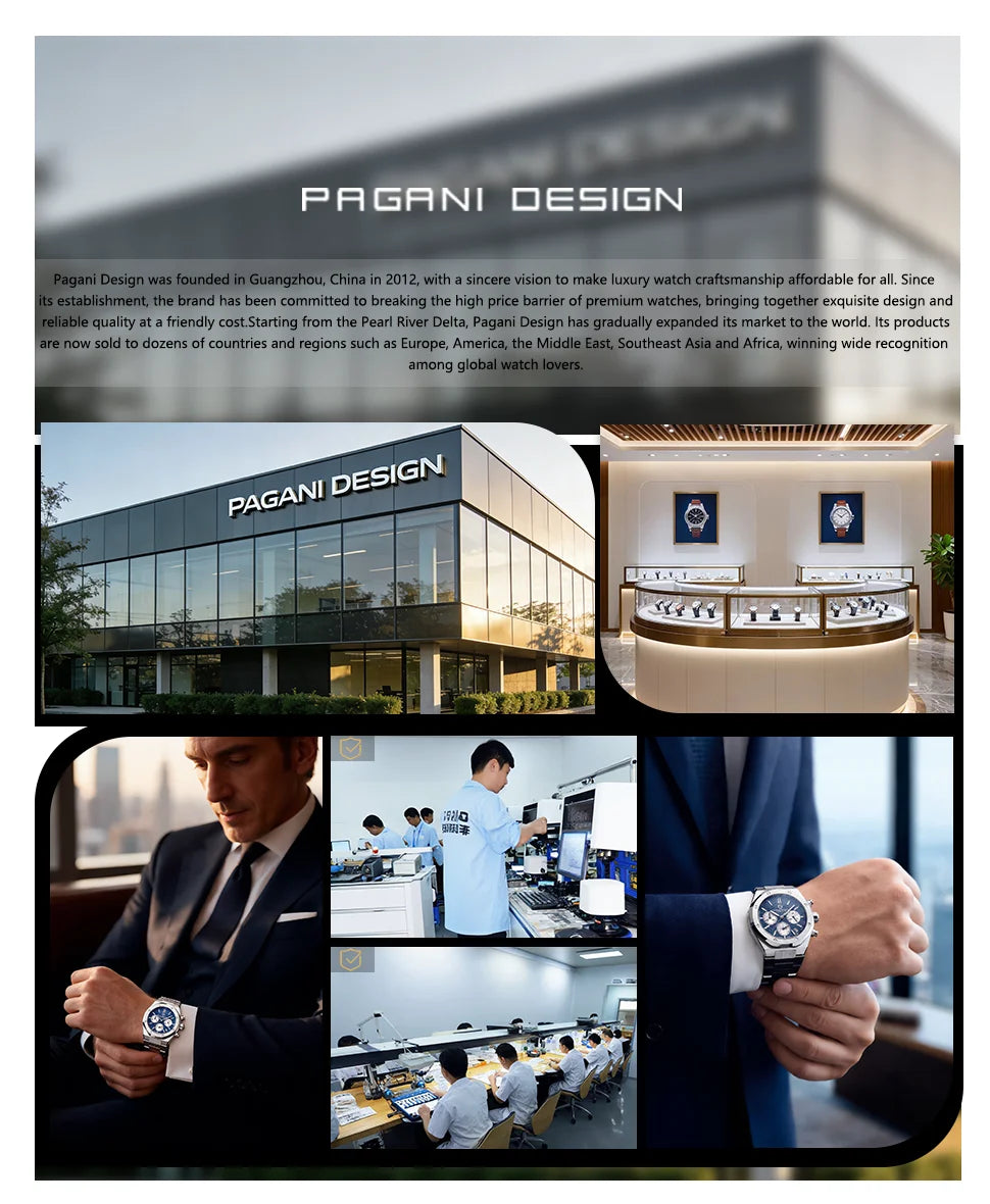 PAGANI DESIGN 8215 Men's Automatic Mechanical Watch 40MM Sapphire Stainless Steel Waterproof 10Bar Luminous C3 Reloj Hombre