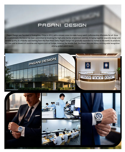 PAGANI DESIGN 8215 Men's Automatic Mechanical Watch 40MM Sapphire Stainless Steel Waterproof 10Bar Luminous C3 Reloj Hombre