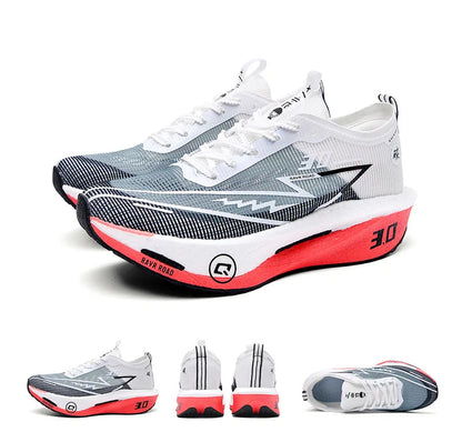 Men's Carbon Board Sneakers Anti-Slip Cushioned Comfortable Racing Training Running Shoes Mesh Tennis Shoes Casual for Women