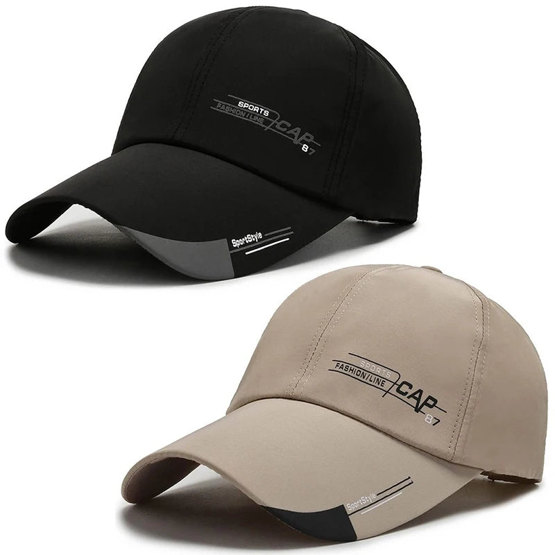 2Pcs/Set Outdoor Men's Baseball Cap Simple Letter Jacquard Duckbill Cap Street Sports Sun Protection Baseball Cap For Unisex