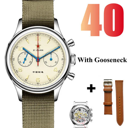 SEAKOSS 1963 Chronograph 42mm 40mm 38mm Sapphire Original Seagull ST1901 Movement With Gooseneck Pilot Men's Mechanical Watches
