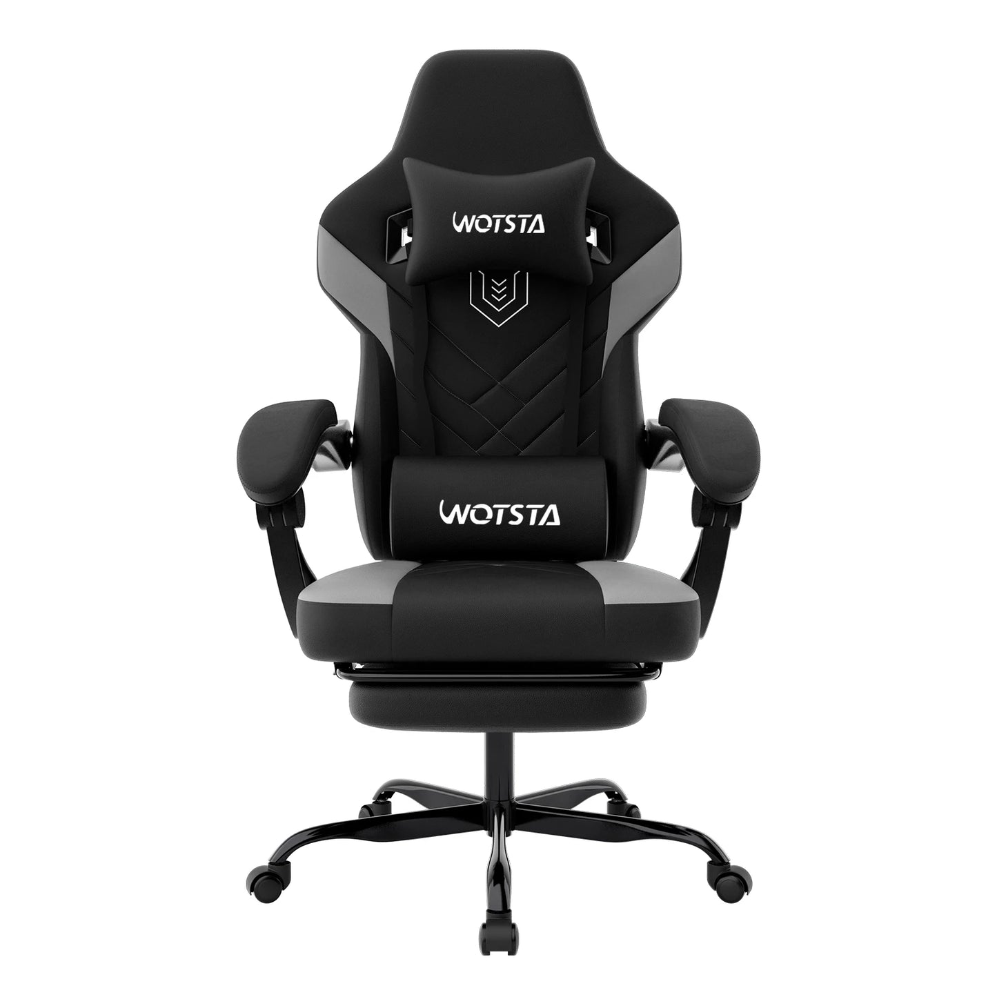 Silla gaming con reposapiés, silla gamer ergonómica con cojín lumbar y reposacabezas, silla gaming ajustable en altura para ordenador