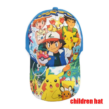 Pokémon-baseballkasket, Pikachu-hat, Pokémon-cosplay-hiphop-kasket til piger, drenge, børn, anime-figurer, legetøj, gave, tegneseriehat