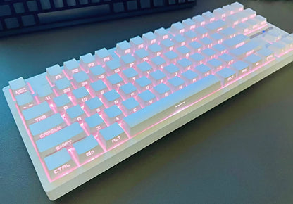131 Tasten seitlich gravierte, hintergrundbeleuchtete Keycaps für mechanische Tastaturen mit Cherry MX Switches, OEM-Profil, ABS-Keycaps, individuelle Tastenkappen für DIY